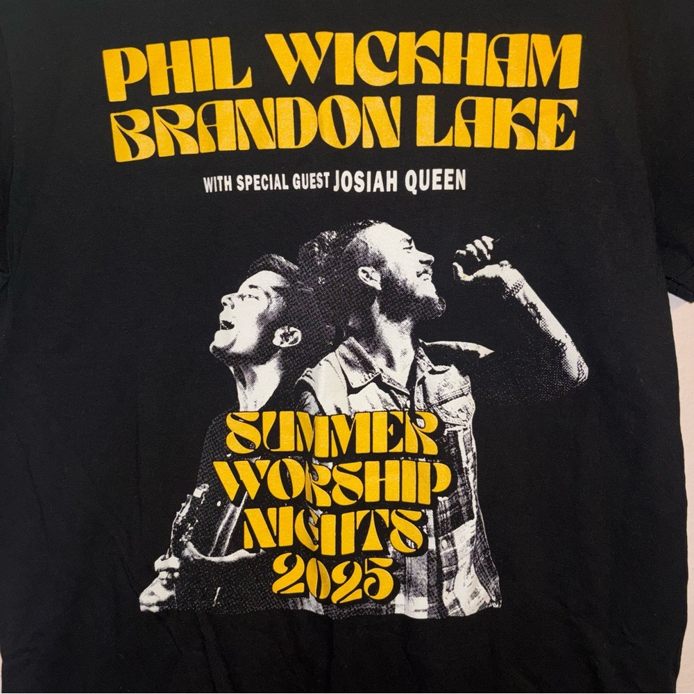 Phil Wickham & Brandon Lake Summer Worship Nights 2025 Graphic Tee - Black - Picture 2 of 5